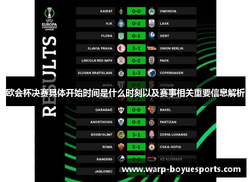 欧会杯决赛具体开始时间是什么时刻以及赛事相关重要信息解析 欧会杯决赛具体开始时间是什么时刻以及赛事相关重要信息解析
